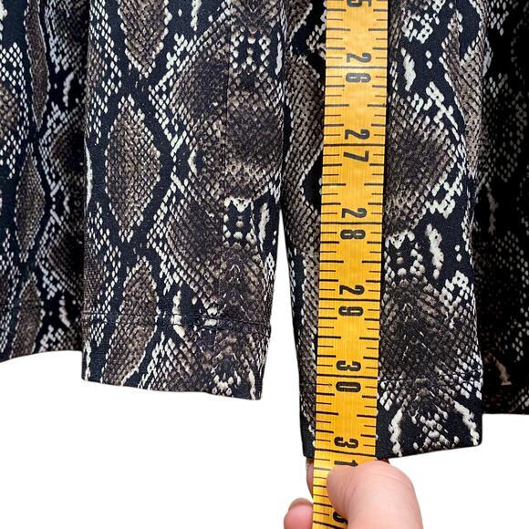 Calvin Klein Snakeskin Mob Wife Glam Drawstring Straight Leg Jumpsuit SZ 14 - Picture 13 of 14